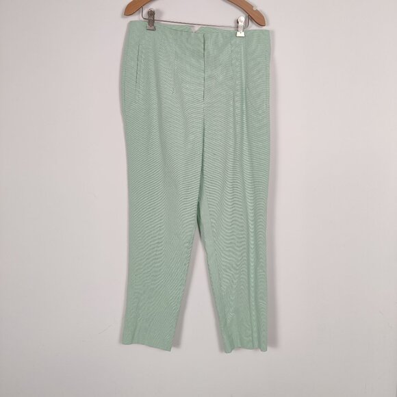 DKNY Women's Houndstooth Pants in Green Size 10 Cotton Business Casual Old Money - Picture 1 of 12